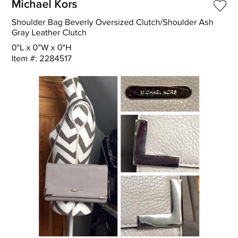 Michael Kors gray shoulder bag/clutch